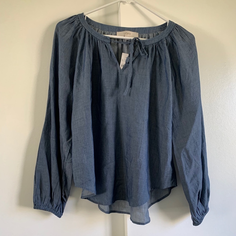 NWT Loft Denim Long Sleeve Top